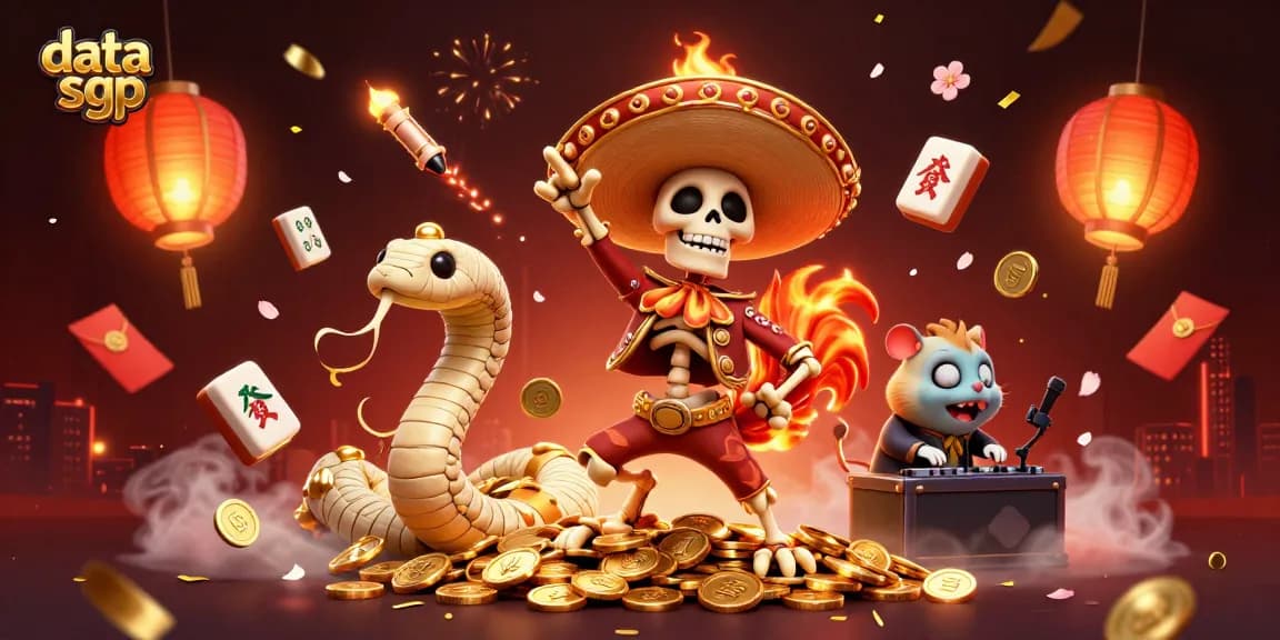 Experience thrilling data sgp action with a vibrant scene showcasing festive gaming elements.