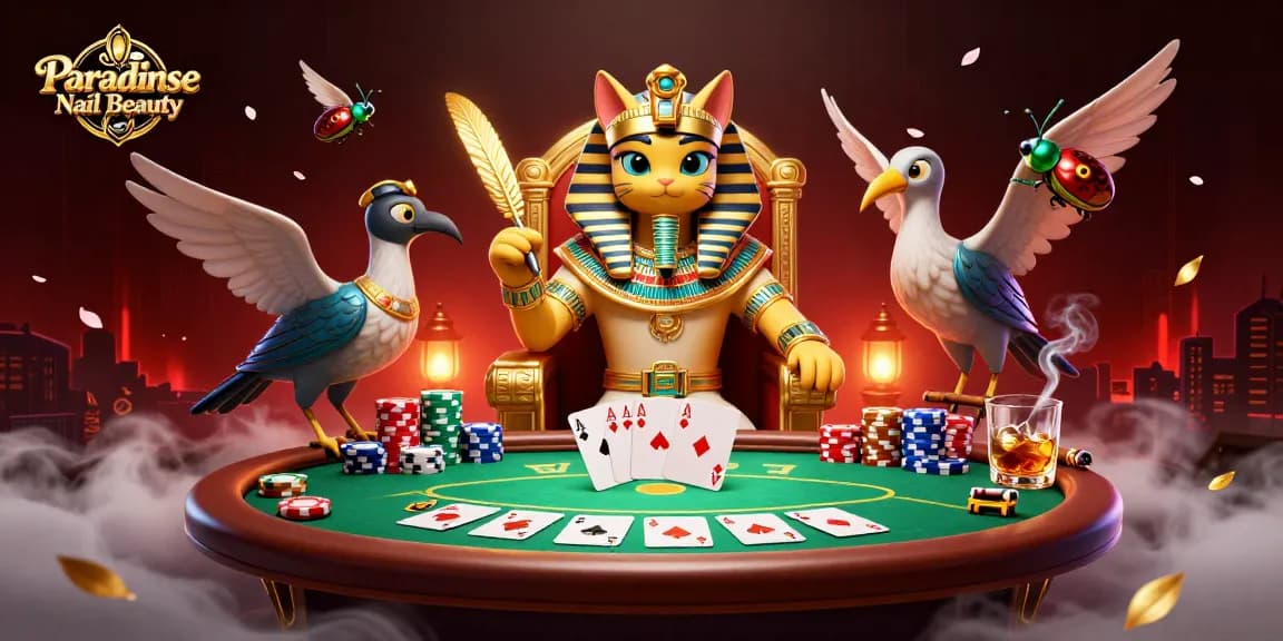Experience the excitement at Paradise Nail Beauty, with vibrant casino elements and energetic characters.