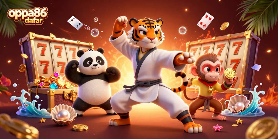 Join the gaming excitement at oppa86 daftar with vibrant 3D characters and dynamic casino elements.