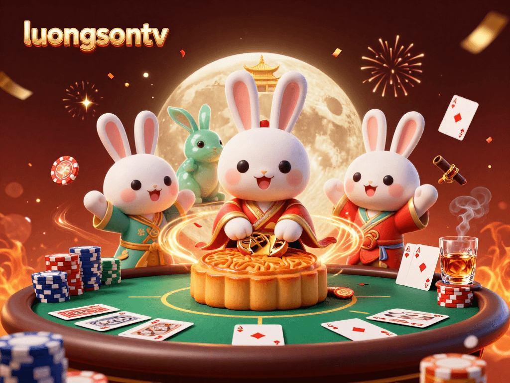 Experience epic gaming action on luongsontv with vibrant poker-themed digital artwork