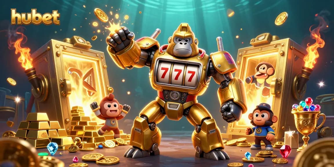 Experience the excitement at hubet with a dynamic 3D illustration featuring thrilling casino elements and winnings.