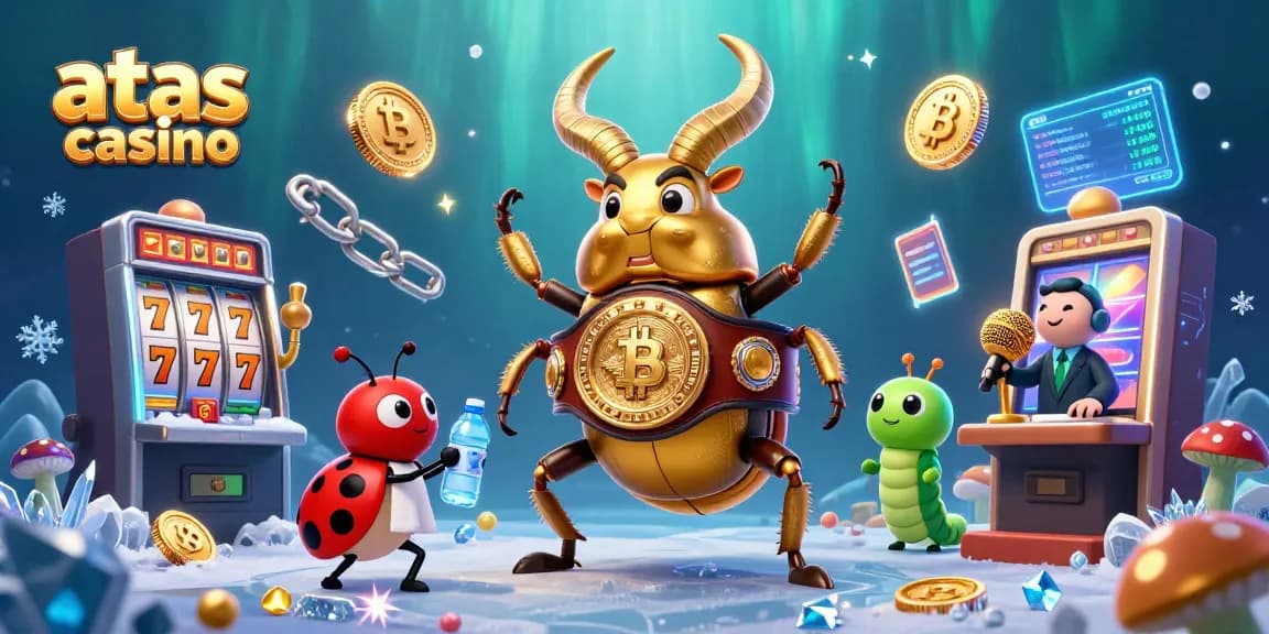 Play exciting slots at atas casino with vibrant characters, glowing coins, and rich 3D details.