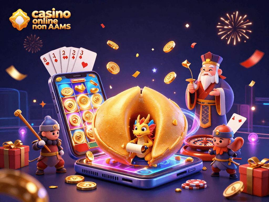 Gioca e vinci con casino online non AAMS: un'illustrazione ricca di dettagli di giochi d'azzardo.