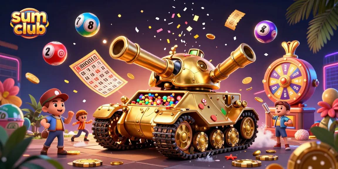 Exciting gameplay in sum club with colorful lottery elements and vibrant casino atmosphere.
