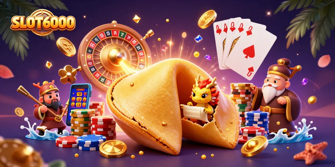 Sparkling SLOT6000 scene with golden coins, a wise dragon, and vibrant casino elements.