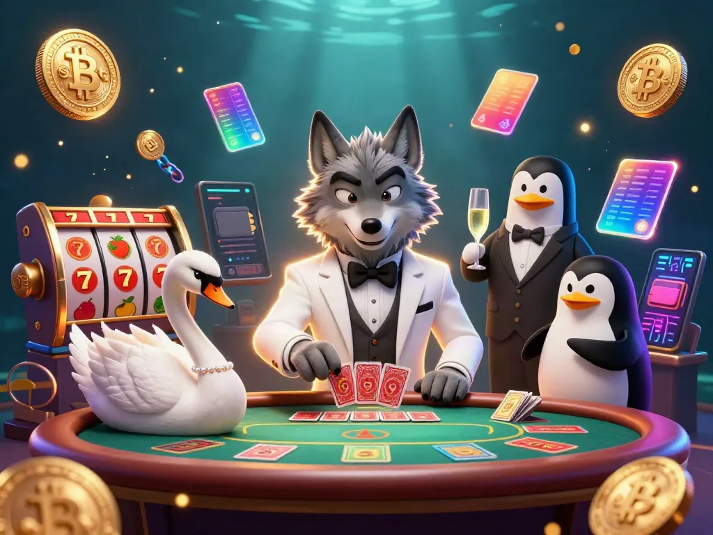 Engaging slot scene with cartoon characters at a casino table revealing exciting jackpots