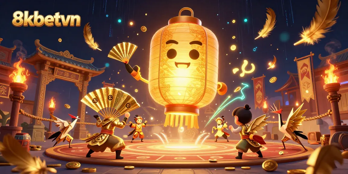Experience the excitement of 8kbetvn with our vibrant casino illustration featuring dynamic characters and thrilling gaming elements.