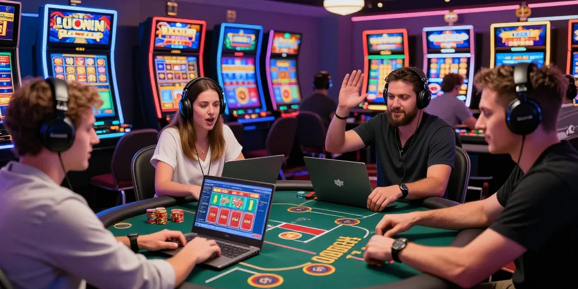Link Slot Gacor Kartupoker attracts excited players at a vibrant virtual casino table.