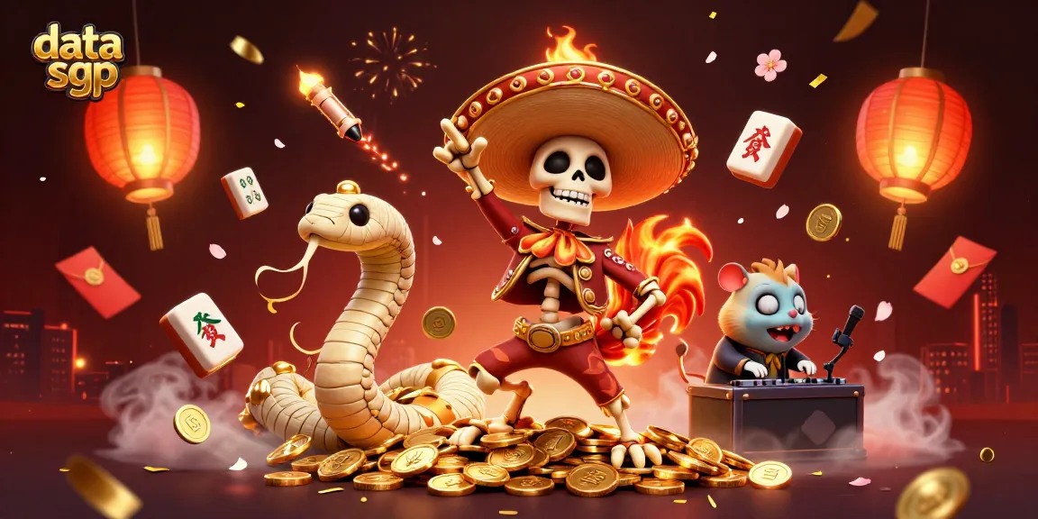 Experience thrilling data sgp action with a vibrant scene showcasing festive gaming elements.