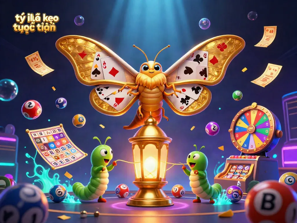 Experience thrilling tỷ lệ kèo trực tuyến with an enchanting illustration of casino excitement and vibrant games.