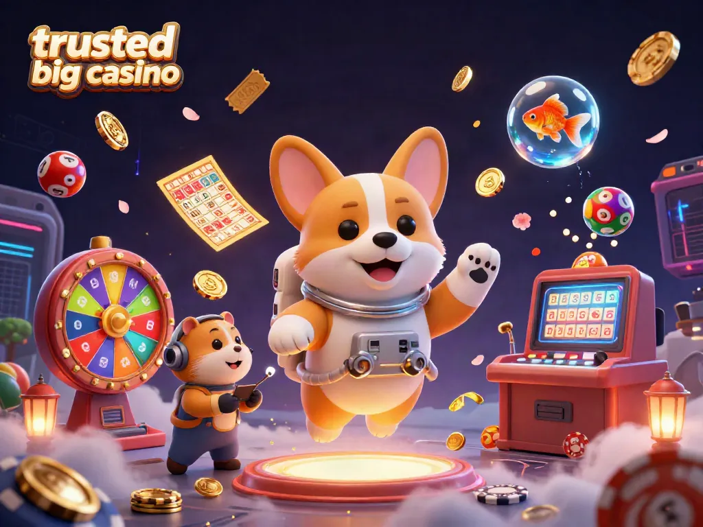 Experience the excitement of the trusted big win casino with a vibrant 3D gaming illustration.