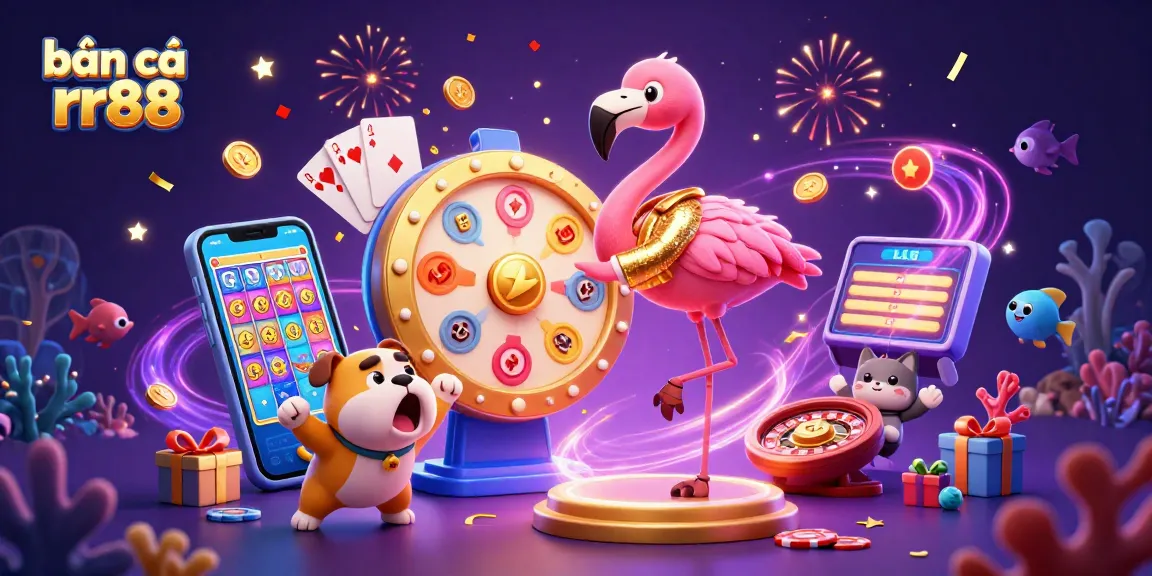 Bắn cá rr88 captures the excitement of underwater fishing adventures with fish game cannons and vibrant sea creatures.