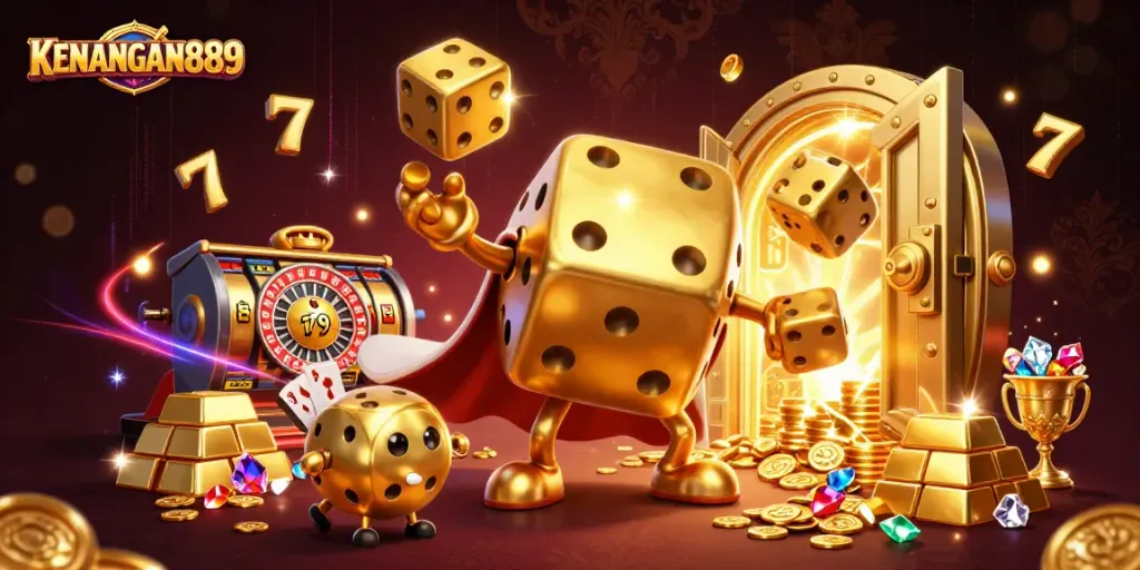 Engage with KENANGAN889's thrilling slot experience featuring vibrant casino elements.