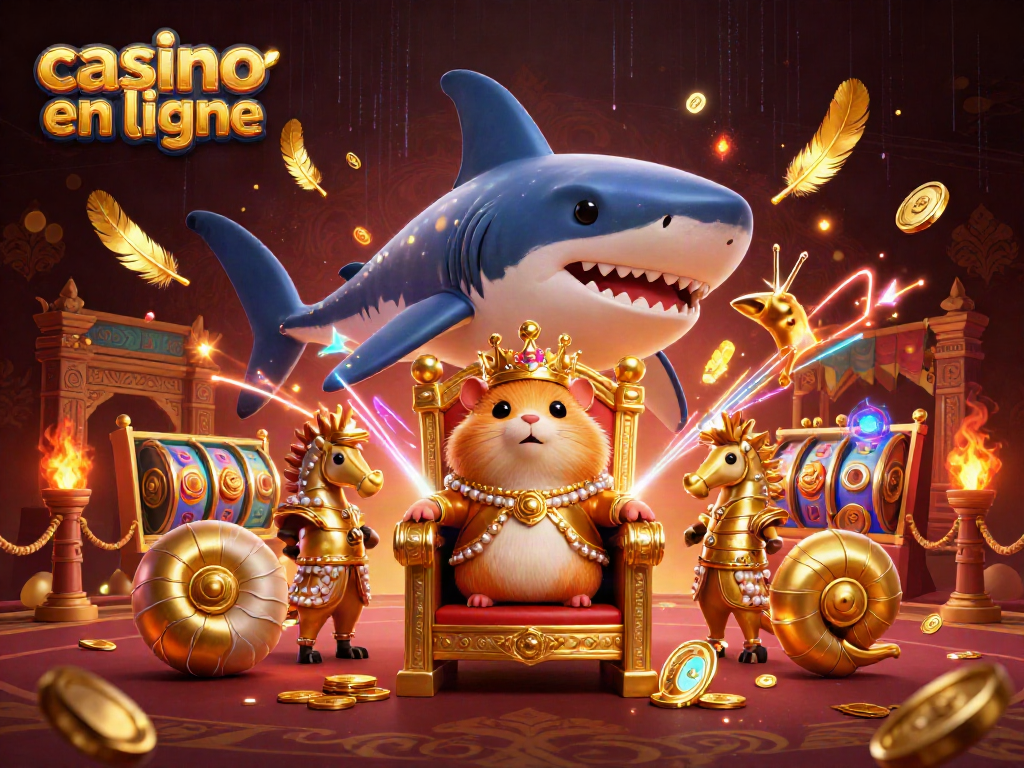 Gagnez au casino en ligne avec cette illustration captivante de jeux et de personnages royalement animés.