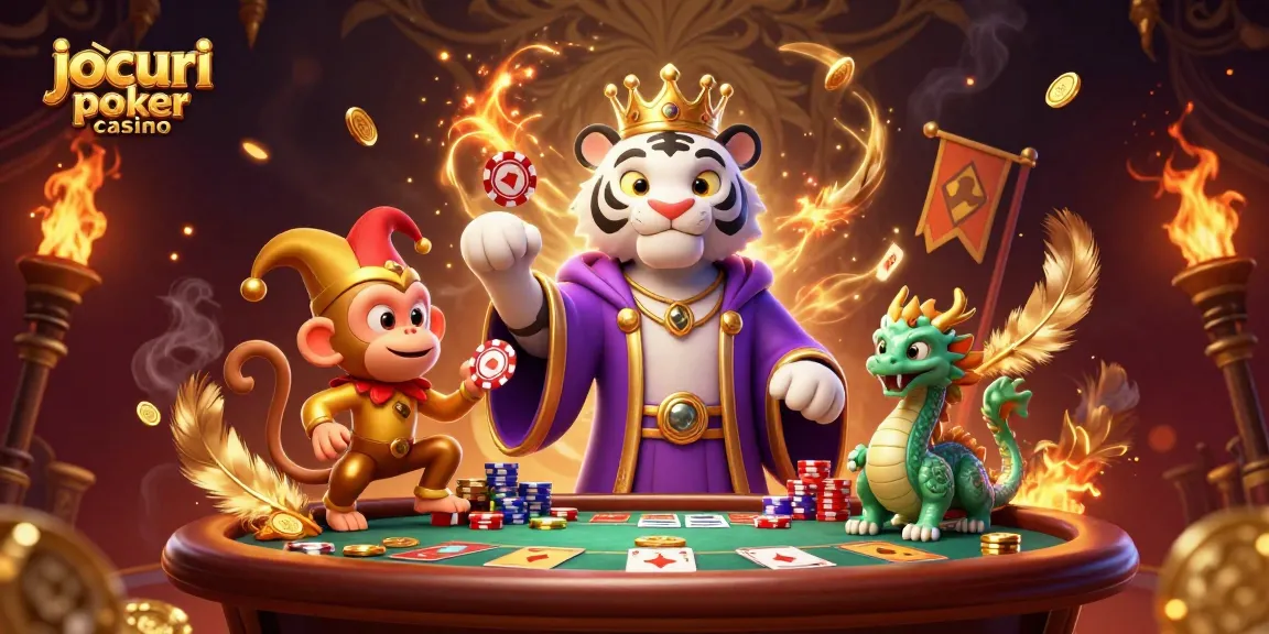 Joacă jocuri poker casino cu o tigru elegant, maimuță jester și un dragon de jad în acțiune!