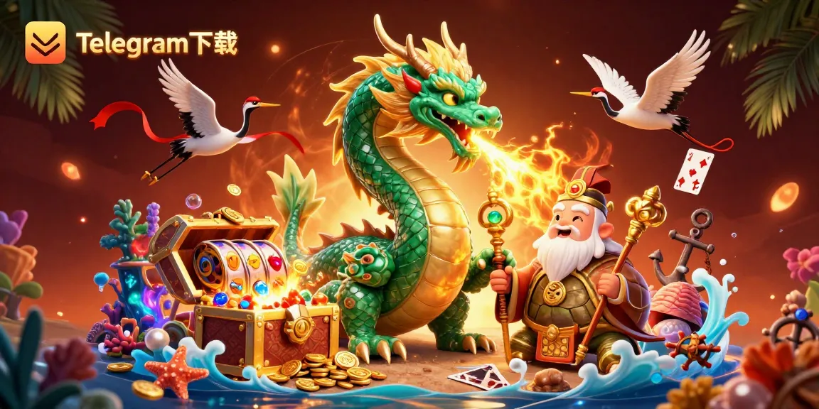 参与Telegram下载的激动人心的游戏玩法，展现生动的龙与老虎机场景。