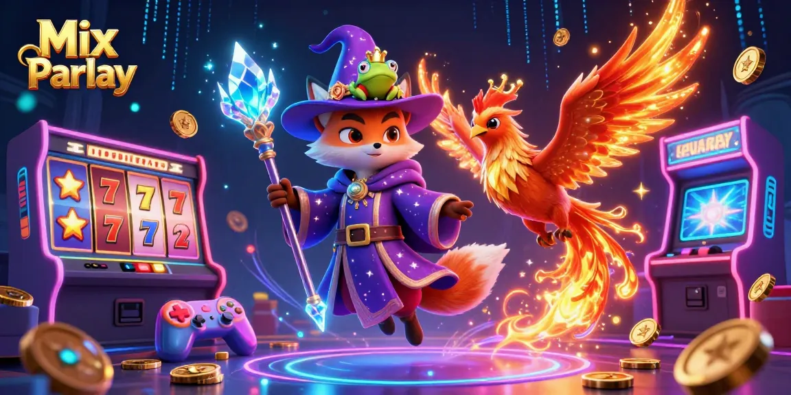 Engage with exciting Mix Parlay betting strategies and colorful casino elements in this vibrant scene.