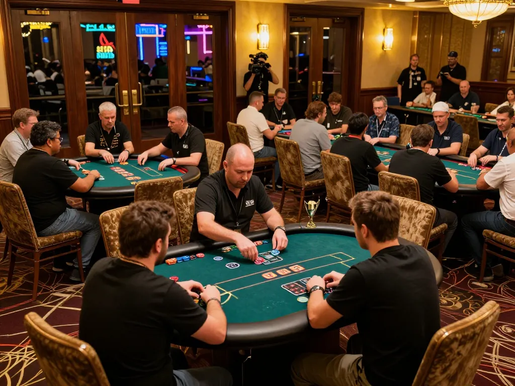 LGO GOAL participants engaged in a high-stakes poker game, reflecting strategic gameplay and intense competition.