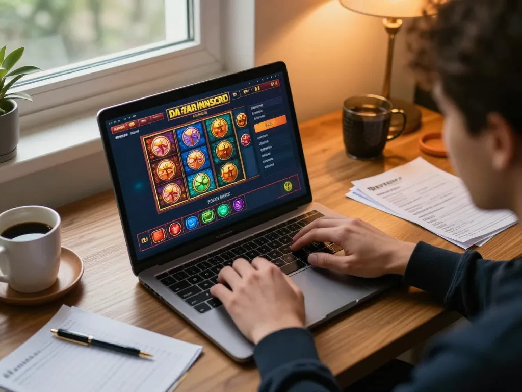 Experience DAFTAR IDNSCORE through engaging online slot gameplay in a cozy home environment.