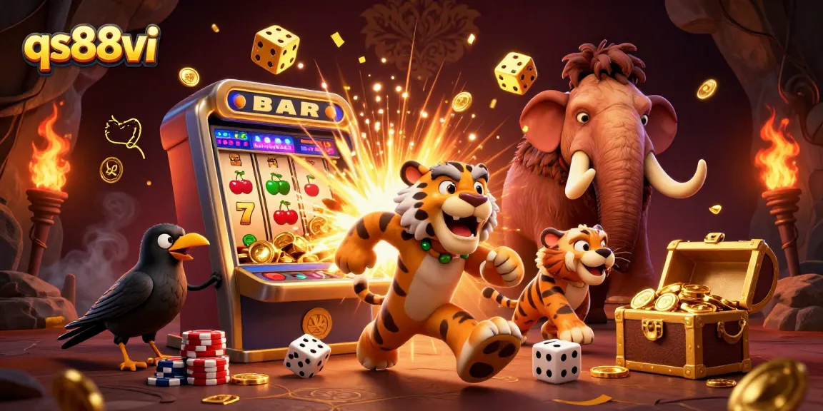 Experience exciting gameplay with qs88vi's vibrant 3D casino theme, featuring unique characters and elements.