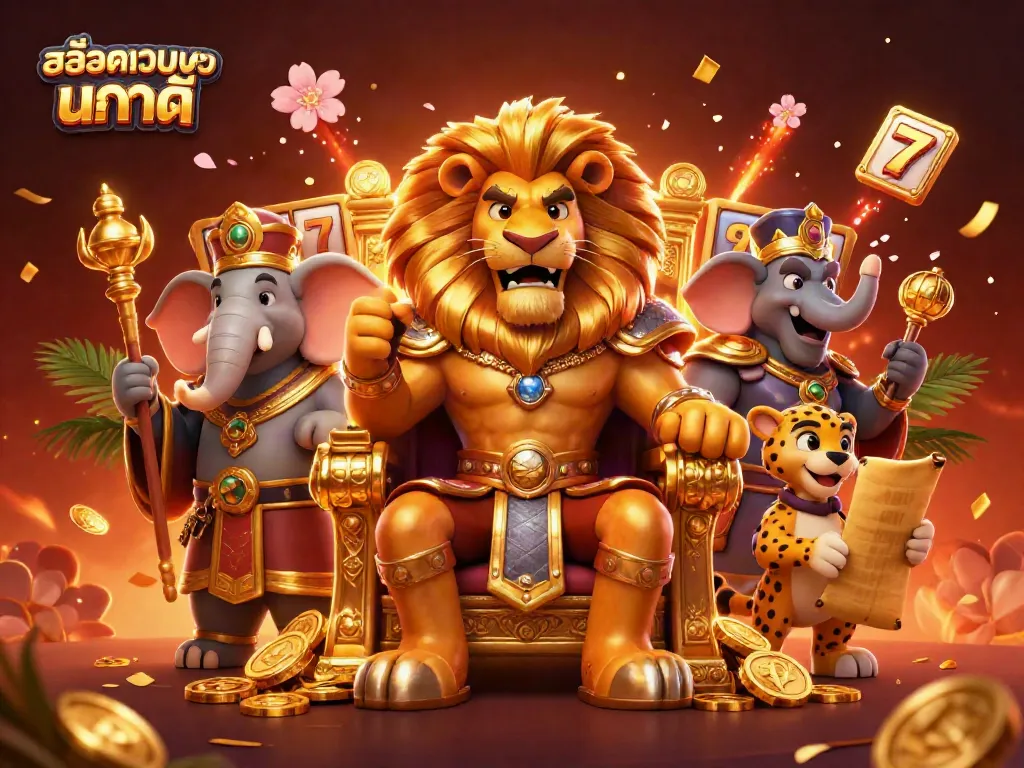 สนุกกับสล็อตเว็บตรง แตกดี พร้อมกับราชาสิงโตและเพื่อนคู่ครองในคาสิโน 3D