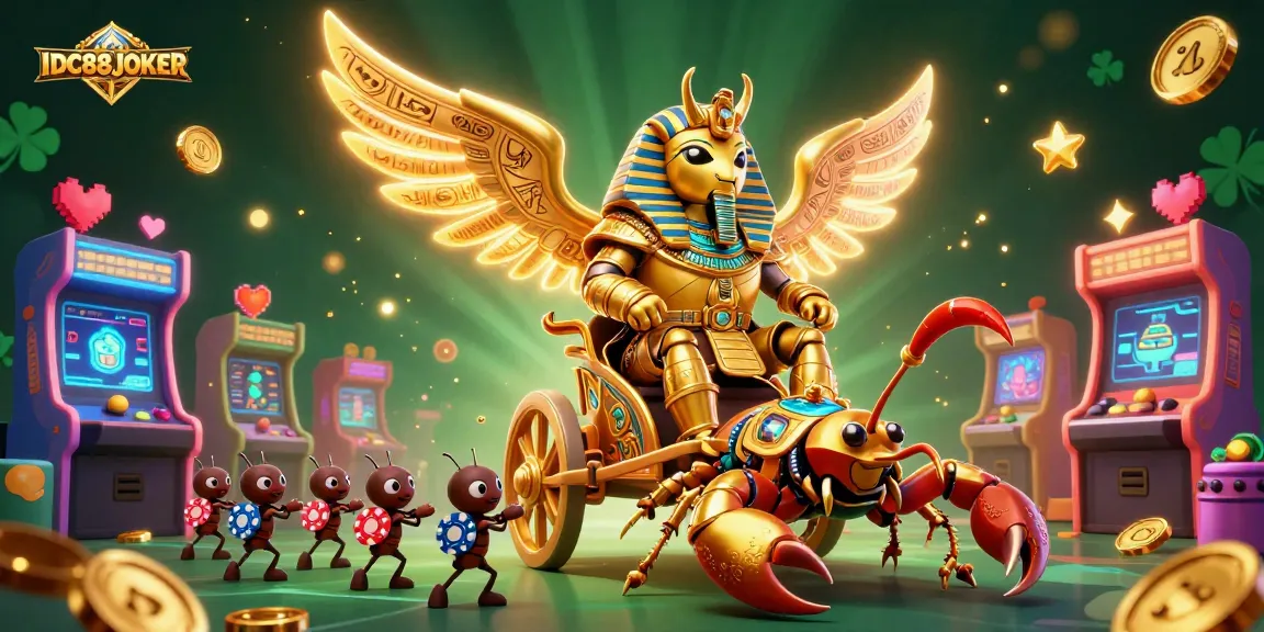 Engage with IDC88JOKER in this dynamic casino-themed digital illustration showcasing vibrant game elements.