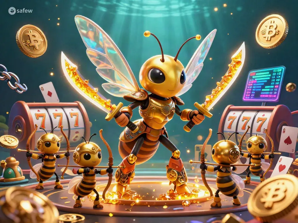 Secure communication with safew symbolized by vibrant casino-themed characters and crypto elements.