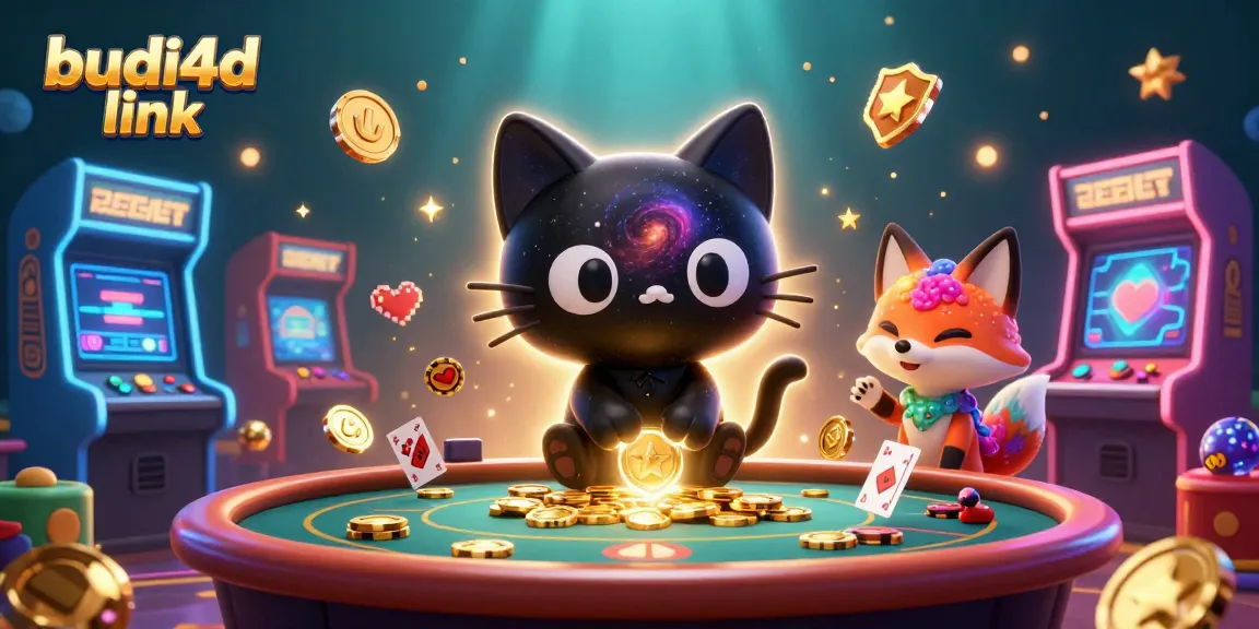 Engage with the budi4d link through this vibrant cosmic casino illustration showcasing dynamic gaming elements.