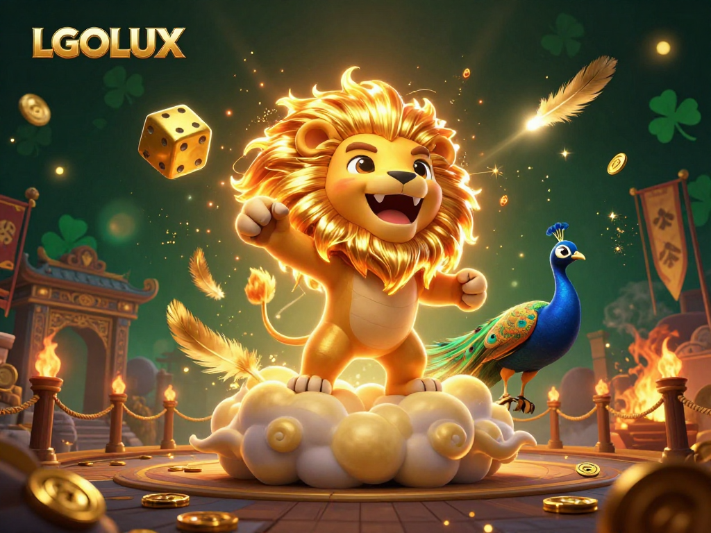 Experience winning thrills at LGOLUX with a stunning 3D illustration of jackpot possibilities and vibrant casino elements.