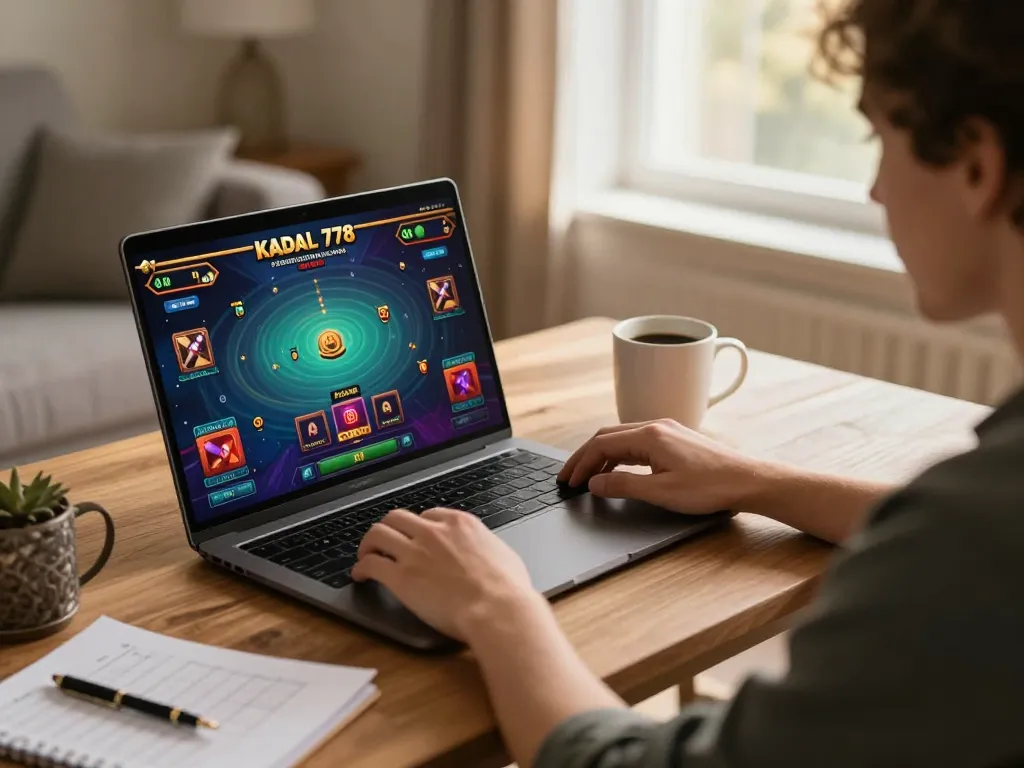 KADAL 778 gaming enthusiast playing online casino games strategically at home