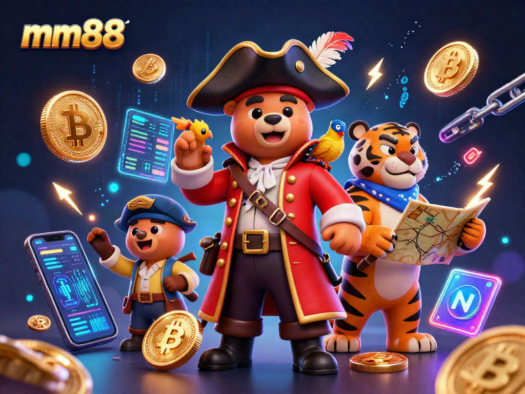 Experience exciting gameplay with mm88's 3D pirate adventure featuring crypto coins and vibrant visuals.