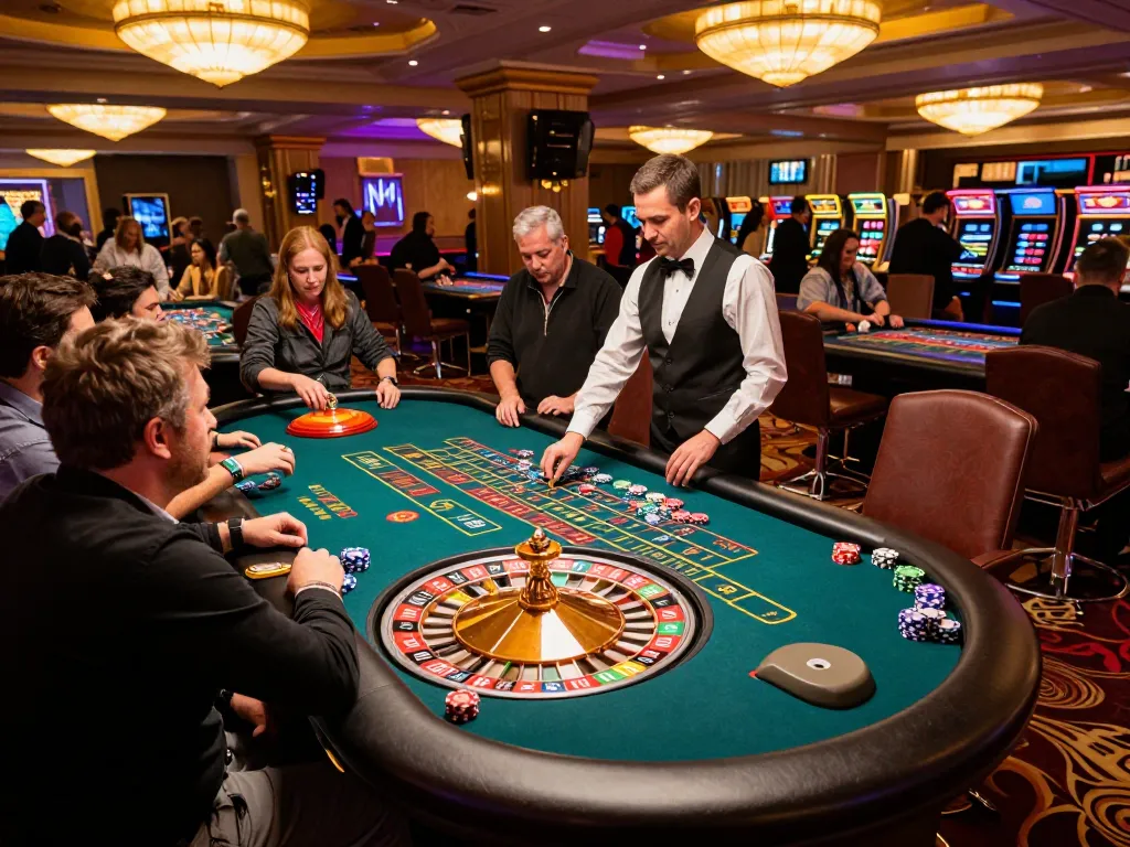 GG88 players placing bets at a vibrant roulette table in an upscale casino atmosphere