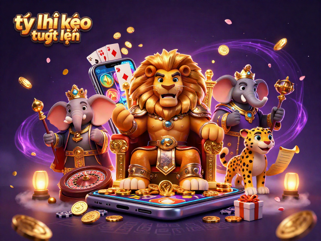 Experience the excitement of tỷ lệ kèo trực tuyến with a lion king and casino-themed elements!