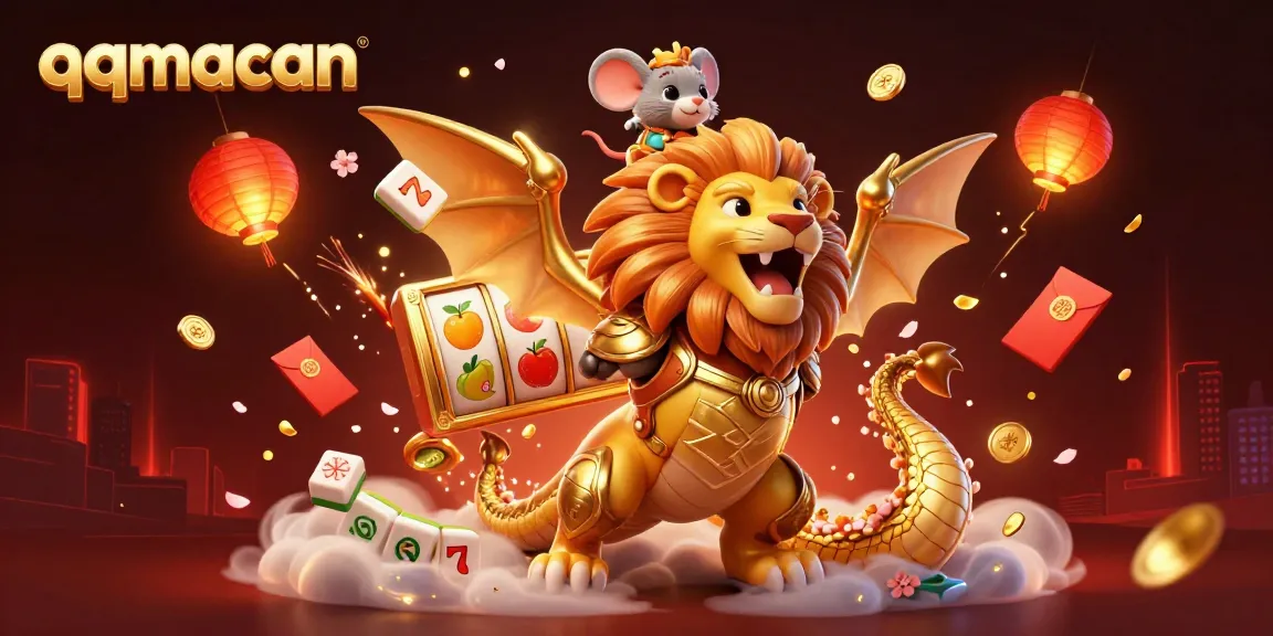 Play thrilling slots with qqmacan, featuring vibrant reels, lucky symbols, and dynamic action!