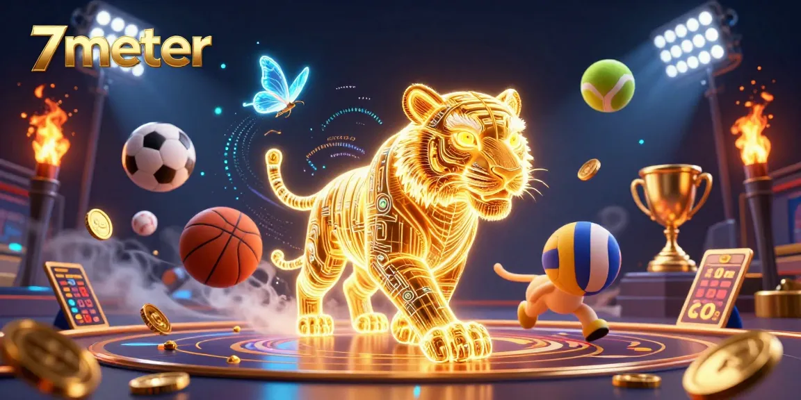Bet on sports with 7meter's updated data and real-time predictions in a dynamic casino scene.