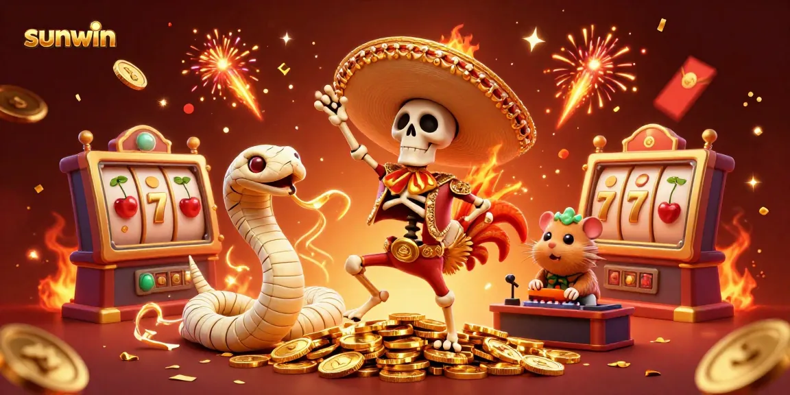 Experience exciting wins with sunwin's dynamic gambling scene featuring vibrant characters and jackpots.