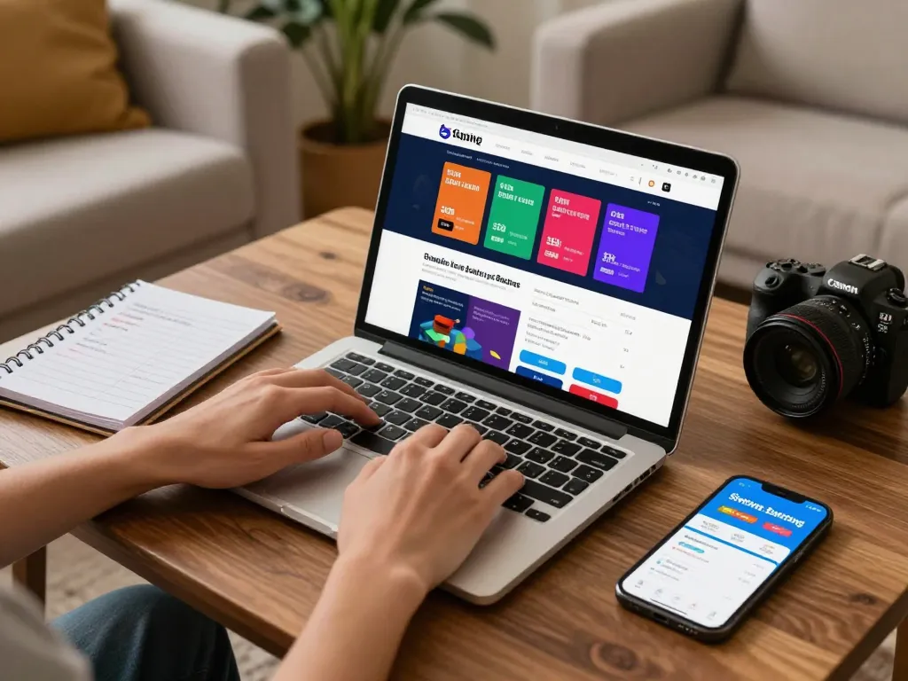 Bongdalu user analyzing sports betting odds on a laptop and mobile app in a cozy home setting.