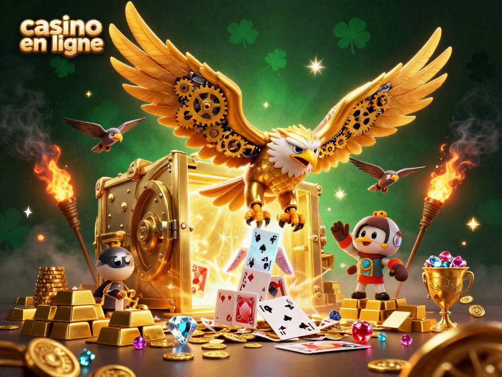 Plongez dans l’univers des jeux de casino en ligne avec cette illustration captivante.