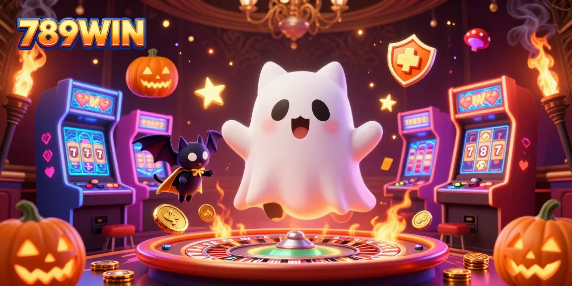 Experience thrilling gaming adventures with 789WIN's vibrant casino illustration featuring unique characters and lively gaming elements.