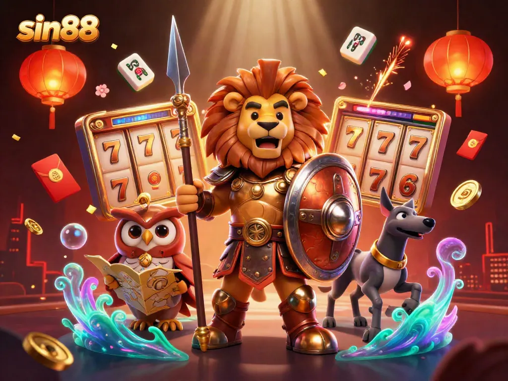 Experience sin88 with thrilling slot reels and vibrant winning symbols in a dynamic casino scene