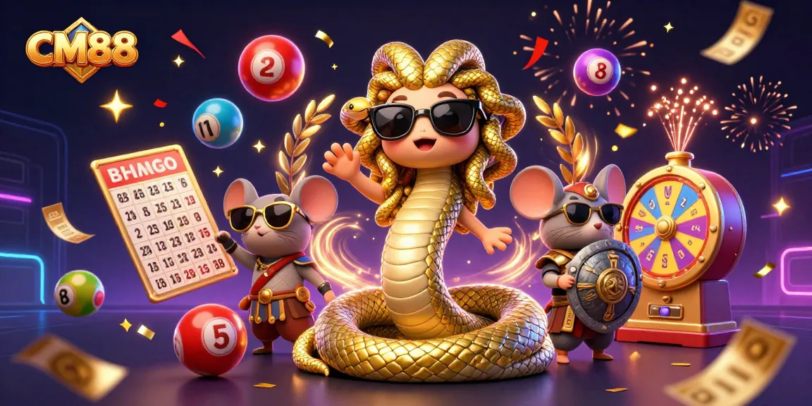 Engage with CM88's thrilling lottery experience featuring vibrant game elements.