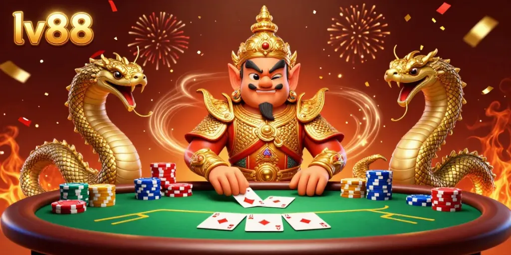 Engage in winning strategies at lv88 with vibrant characters and casino elements in a dynamic celebration.