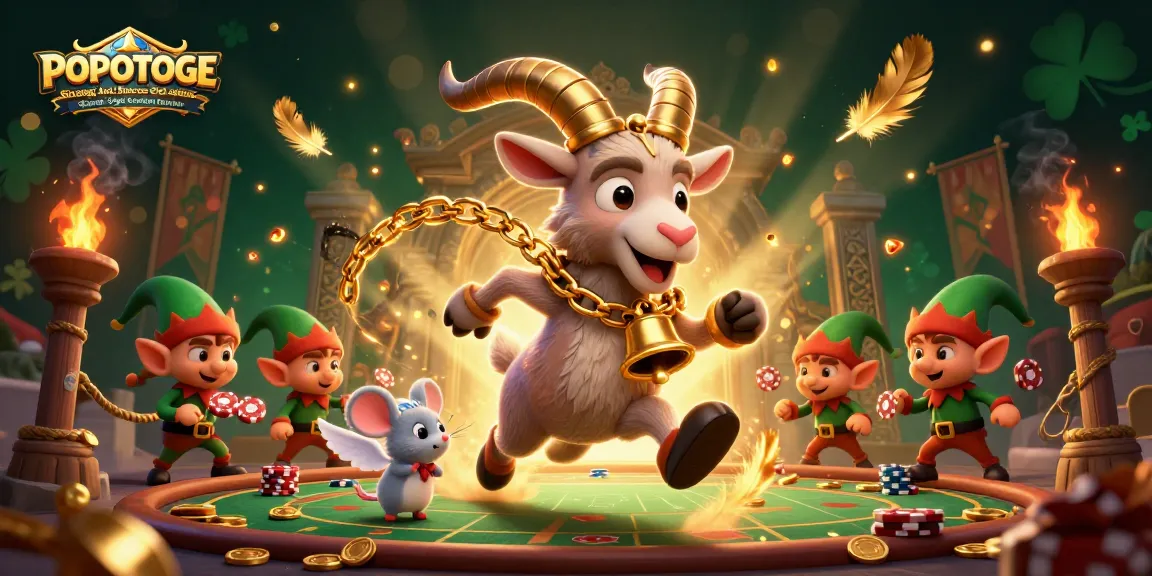 Engage in POPOTOGE Strategi Anti Boncos Slot online & Bandar Togel Konsisten Maxwin with vibrant 3D casino illustration.