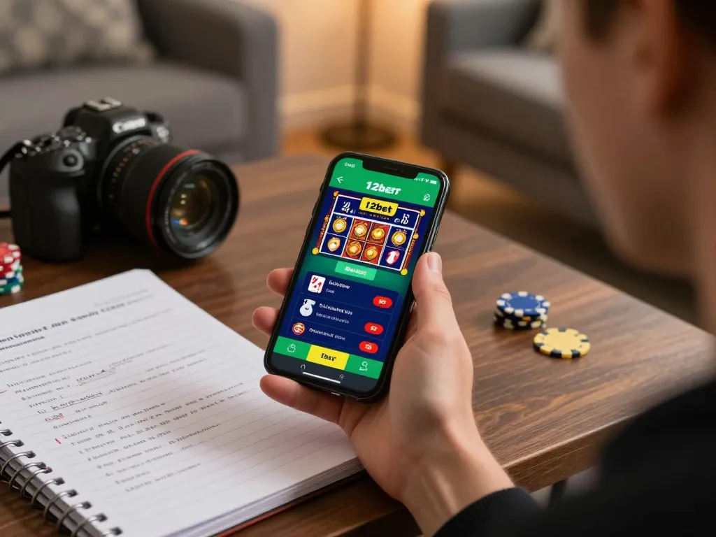 Tham gia ứng dụng 12bet trên điện thoại thông minh trong khi phân tích các chiến lược đánh bạc tại nhà.