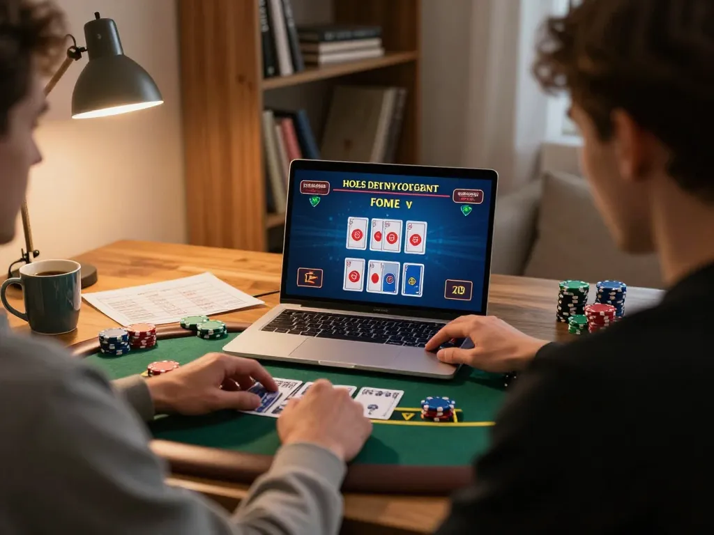 Player using MM88 to access live blackjack online with warm ambient lighting and strategy notes.