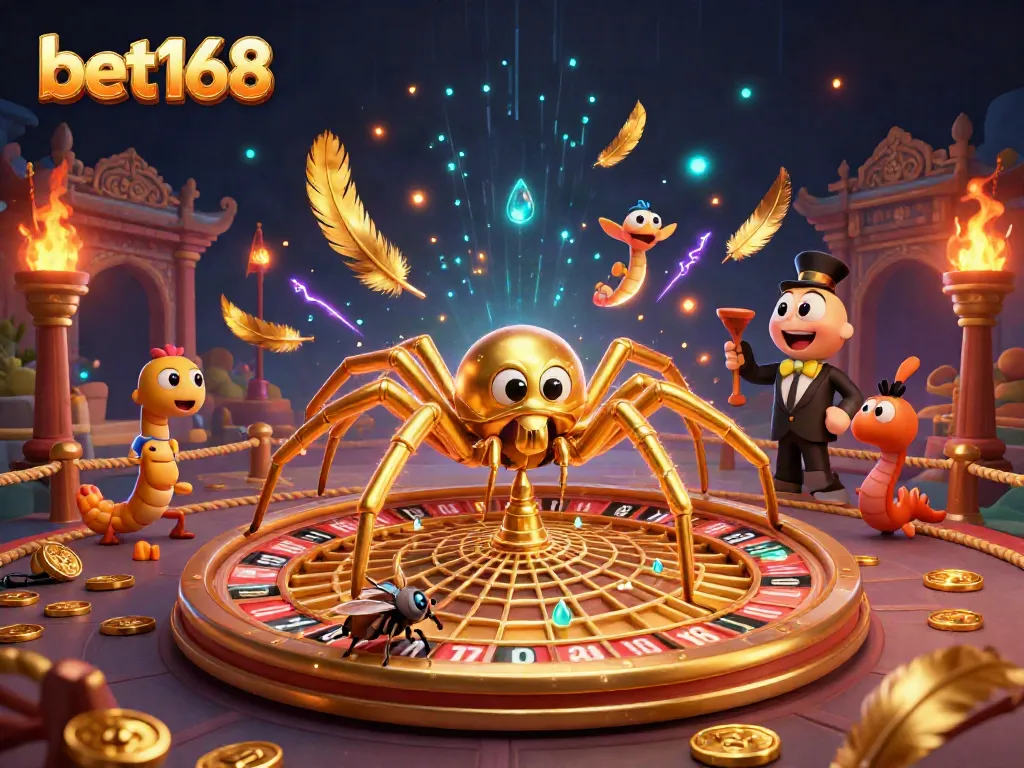 Experience the thrills of betting on bet168 amidst a vibrant 3D casino scene.