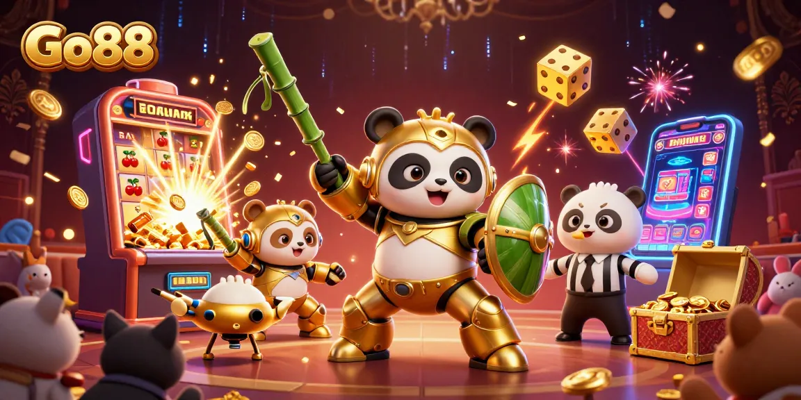 Go88 captures thrilling casino action with dynamic slot machines and engaging characters.