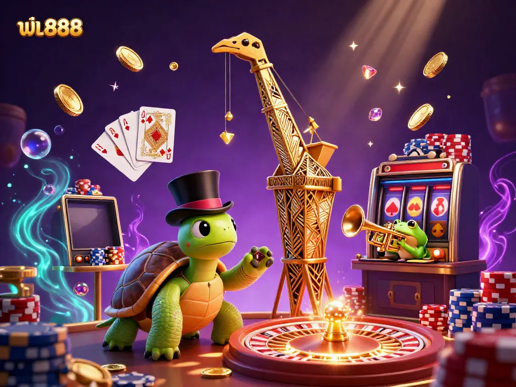 Engage in the thrilling world of ฟัน888 with vibrant characters and sparkling gaming elements.