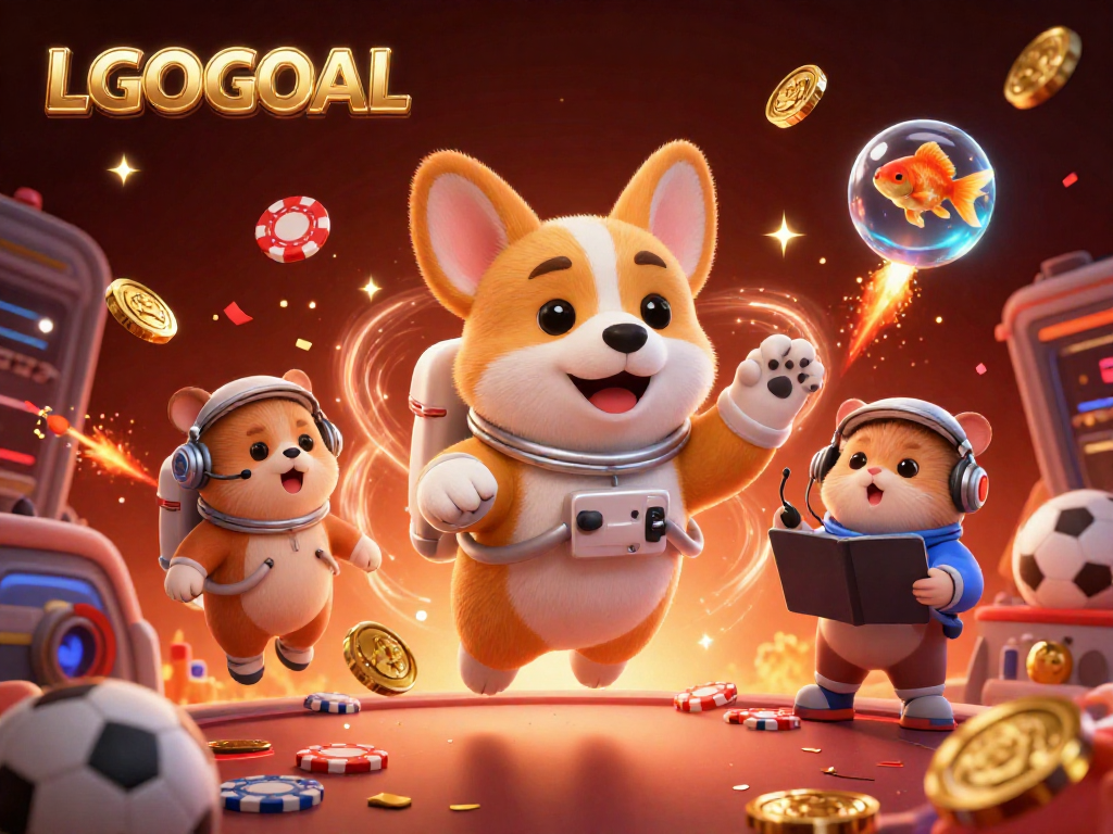 Engage with LGOGOAL's exciting space-themed sports betting scene featuring vibrant characters and dynamic action.