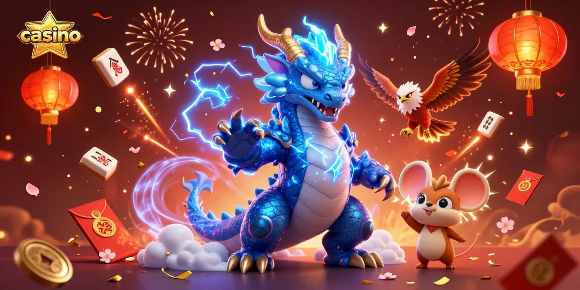 Experience electrifying casino action with animated characters, golden coins, and festive elements.